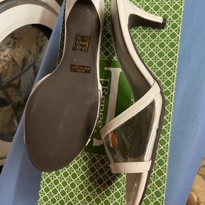 J Renee - Damini JJ clear and white kitten heel with open toes size 8.5